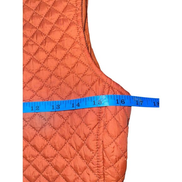 CREMIEUX Women's Size Small Dark Orange Quilted Zip Up Vest - Picture 7 of 12